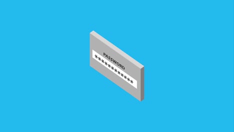 marca de comprobación de inicio de sesión de contraseña de sitio web isométrica