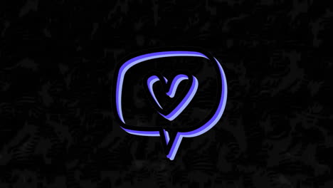 animación del icono de corazón de neón sobre un fondo texturizado