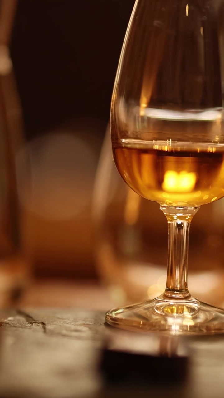 Bicchieri di whisky su un vassoio da degustazione