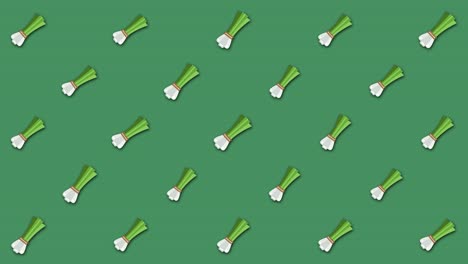 el patrón de las cebollas de primavera