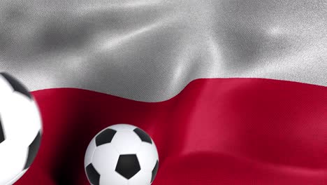 flag of poland with soccer balls