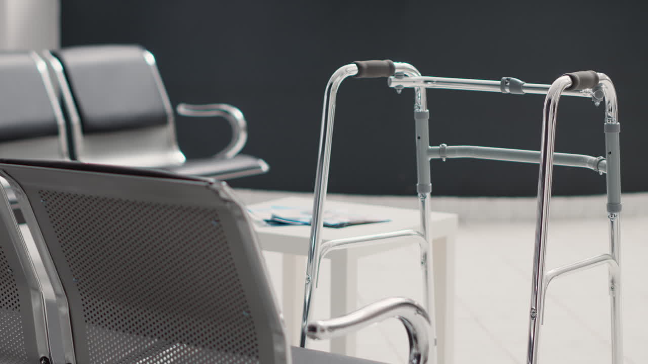 Empty waiting room lobby at front desk