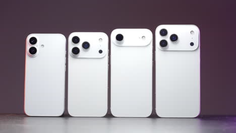 four modern smartphones with varying camera designs