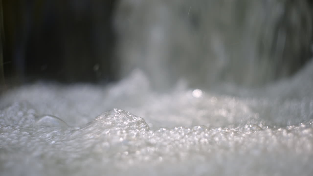Close-up of a Flowing Waterfall