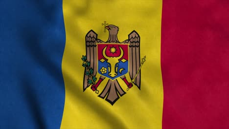 moldova flag waving in the wind. national flag of moldova. sign of moldova seamless loop animation. 4k