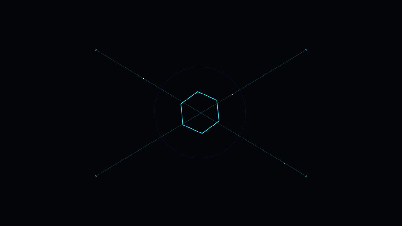 Abstract Hexagon Geometric Animation on Dark Background