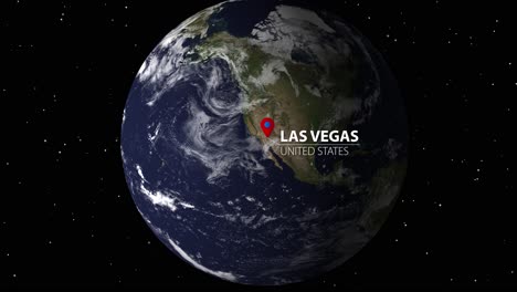 a gradual close-up view of las vegas from space