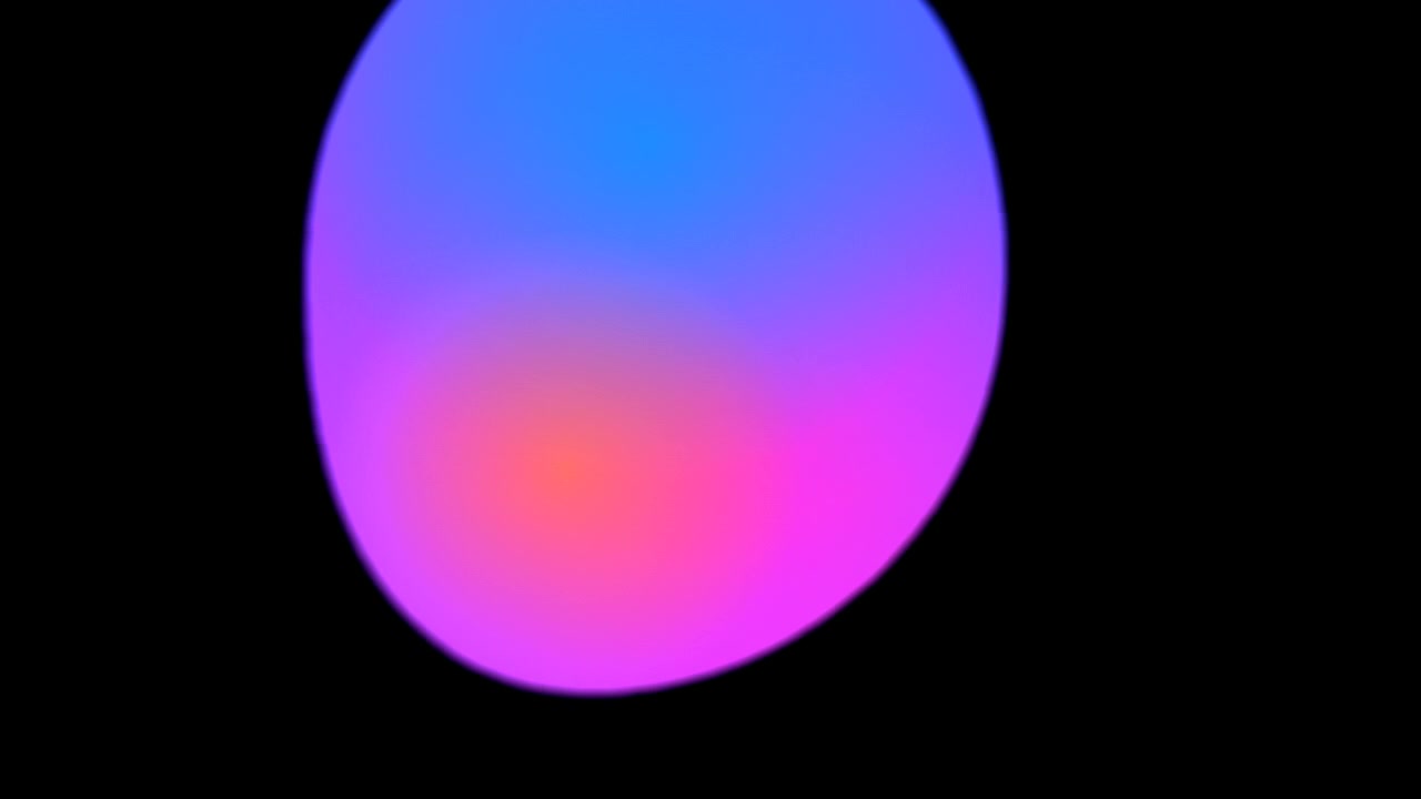 Abstract Fluid Shape with Vibrant Gradient Colors Moving on Black Background