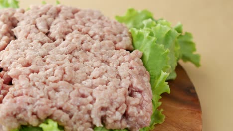 Close-up-of-beef-mince-in-a-packet-on-table