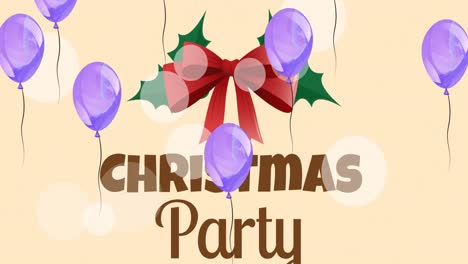 Animation-of-christmas-party-text-over-balloons