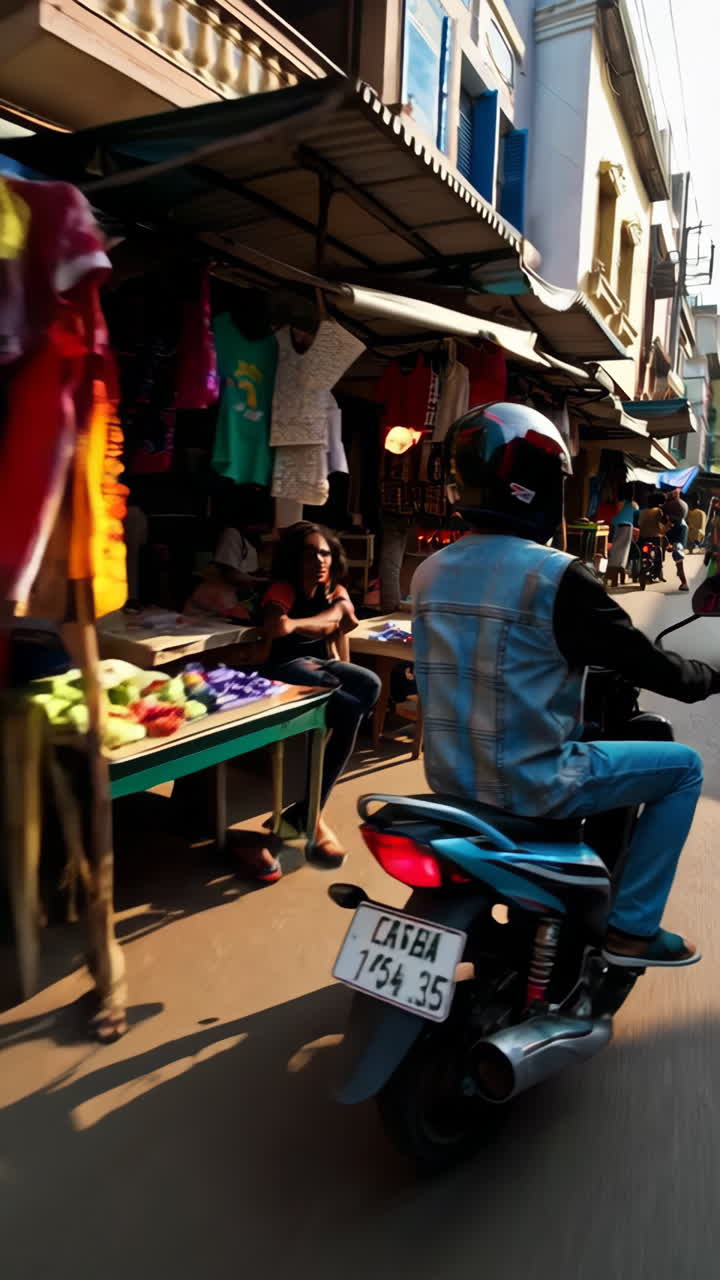Cena de Mercado de Rua Movimentado na Ásia
