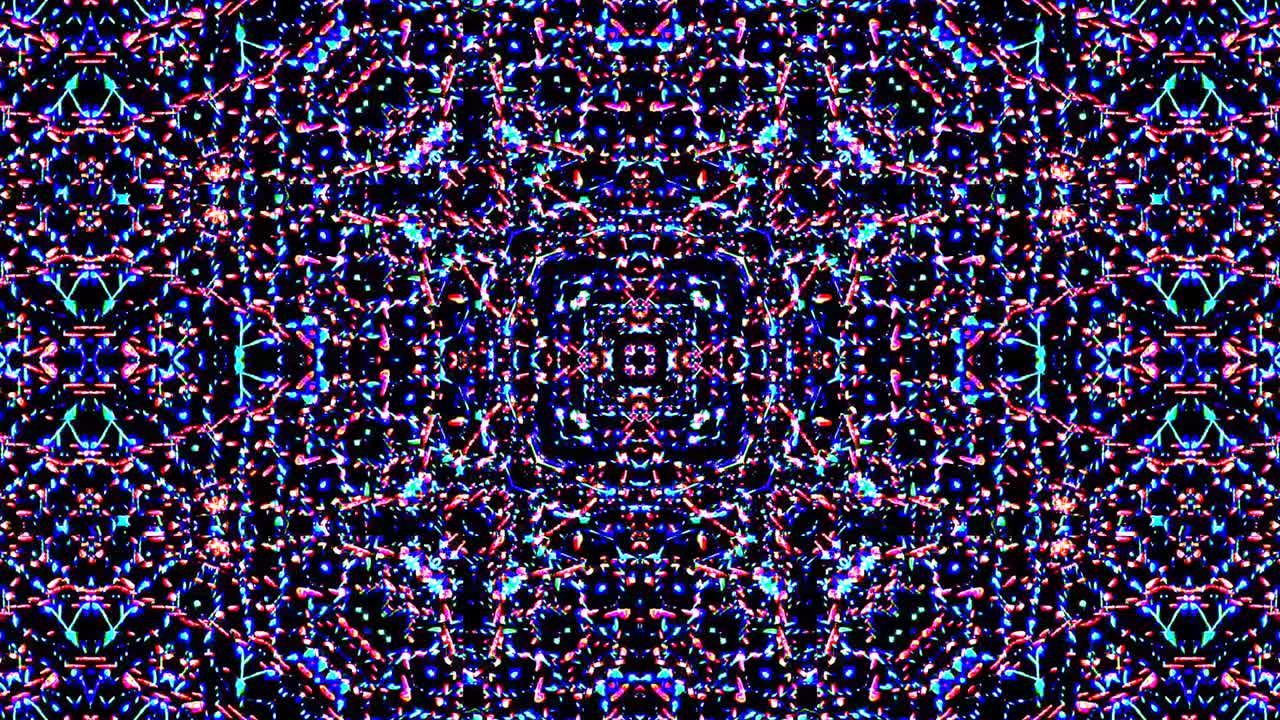 hermoso caleidoscopio abstracto que brilla, una luz radiante que regula los movimientos sutiles