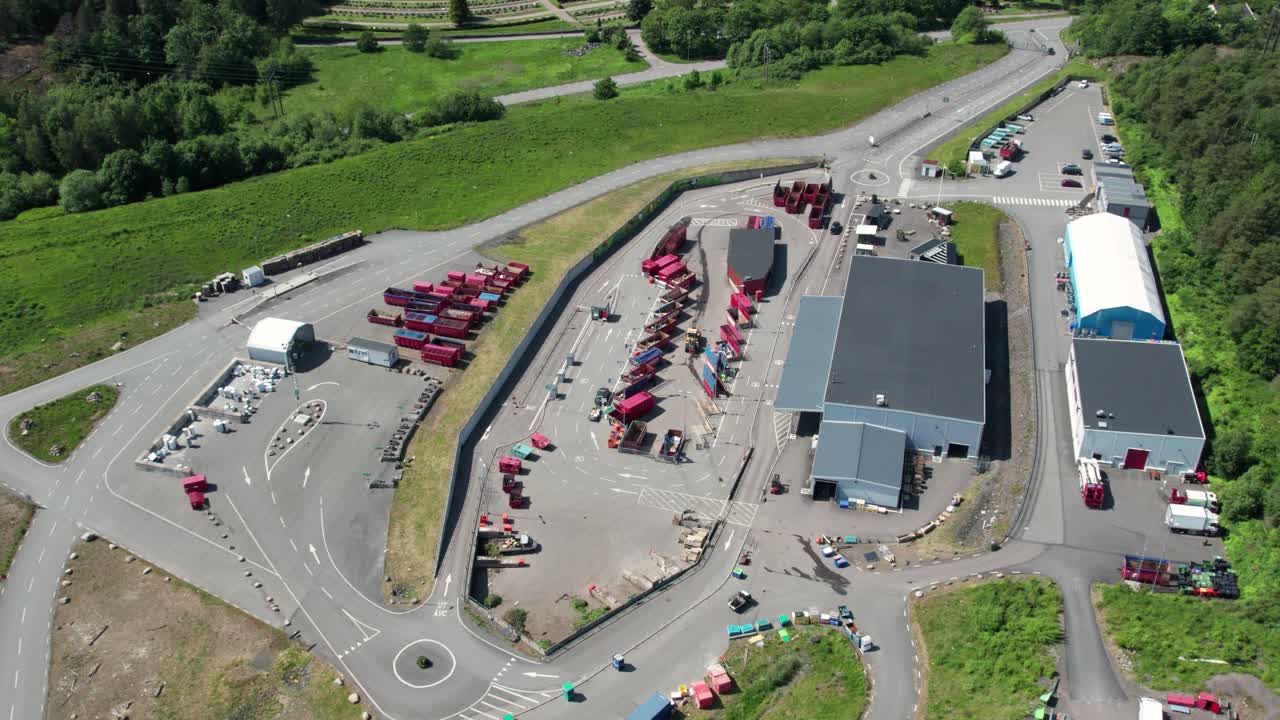 Aerial view of Kikas Recycling Center in Molndal, Sweden in sunny weather