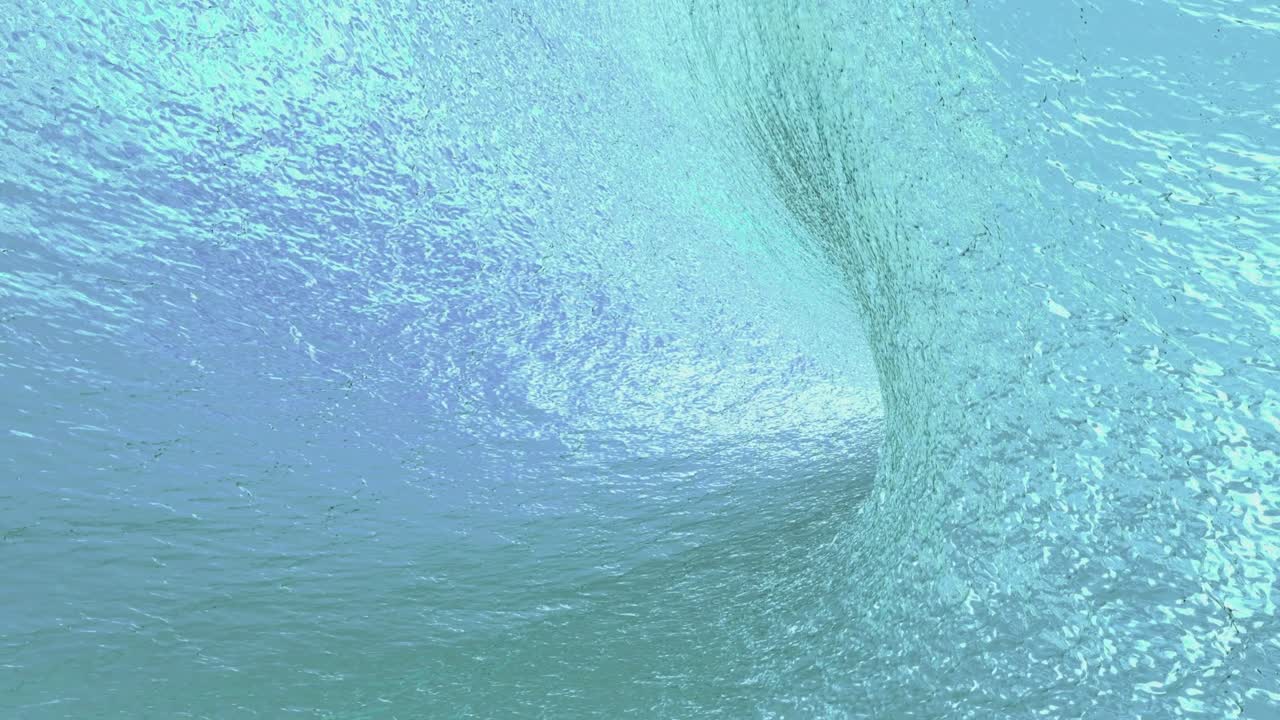 물 터널을 통한 여행: 파이프에 있는 터널에서 물의 느린 흐름, 4k 원형 무결 루프.