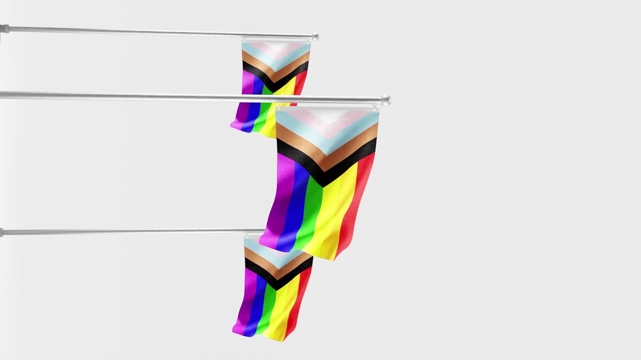 vertical of peace flag Palestine Israel conflict war in white background 3d rendering animation
