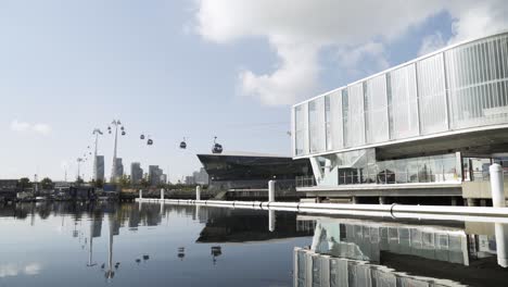 london cable car and modern architecture