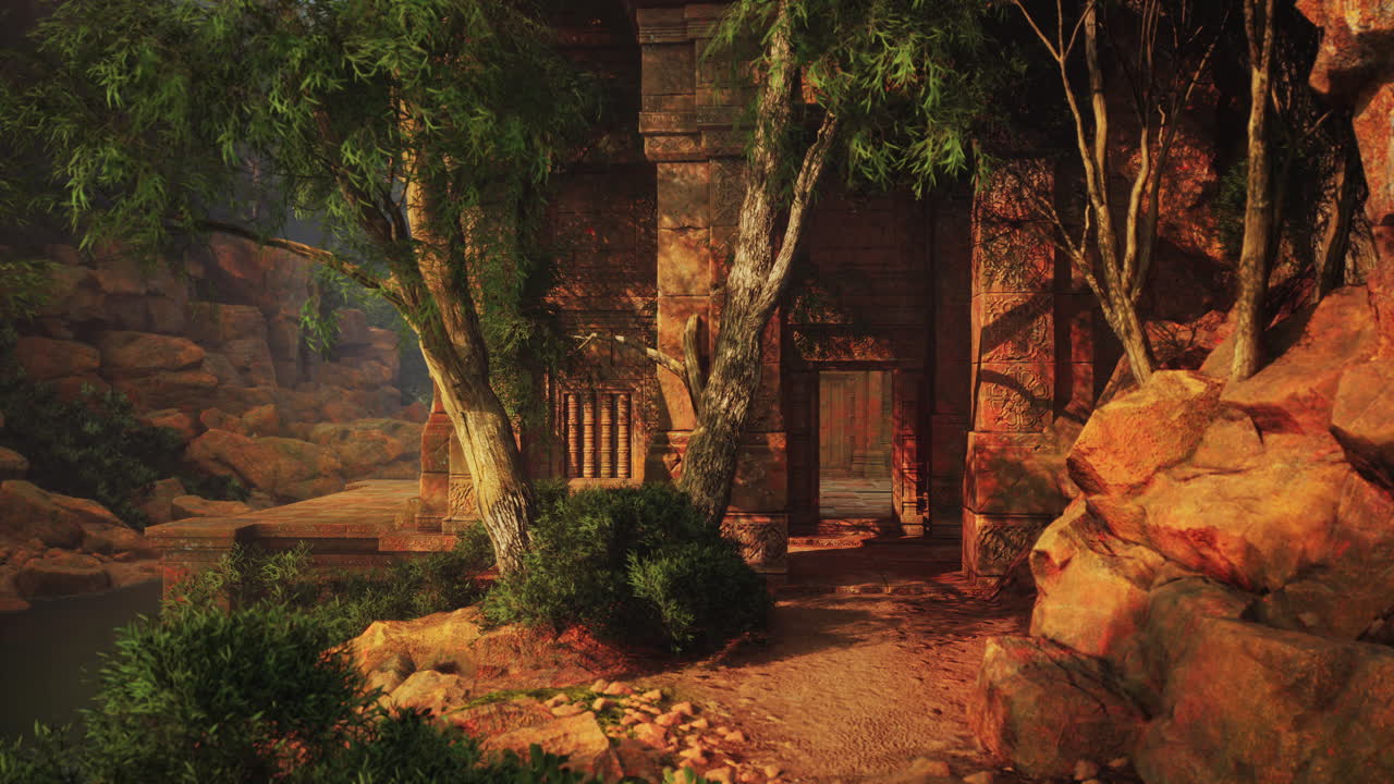 ruinas de antiguos templos de piedra en la selva