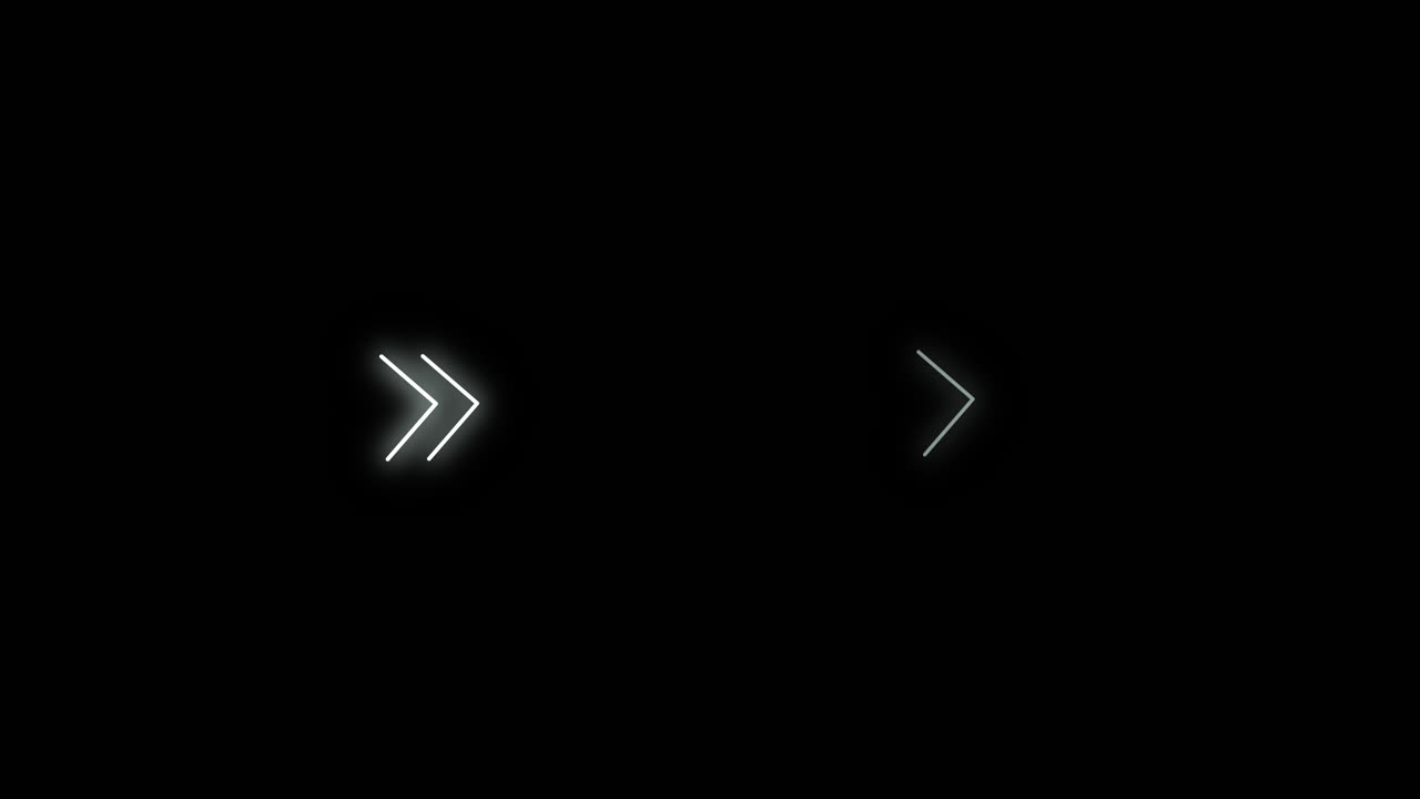 Animated Chevron direction arrows pass horizontally over black screen
