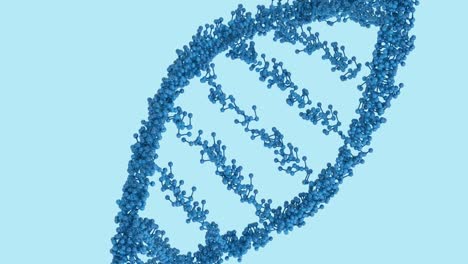 Animation-of-dna-strand-icon-on-blue-background