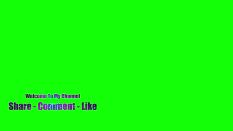 welcome to my channel share comment like text lower thirds - chroma key green screen overlay - purple blue starfield animated accents