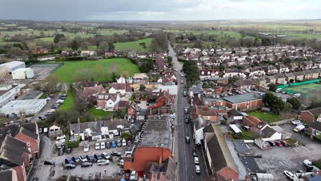 ingatestone village essex uk pull back drone aerial reverse reveal