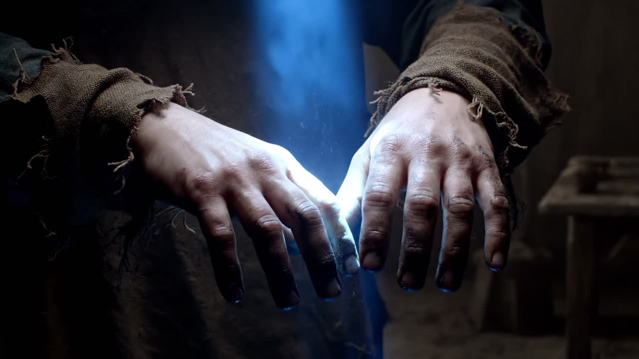 Hands performing magic