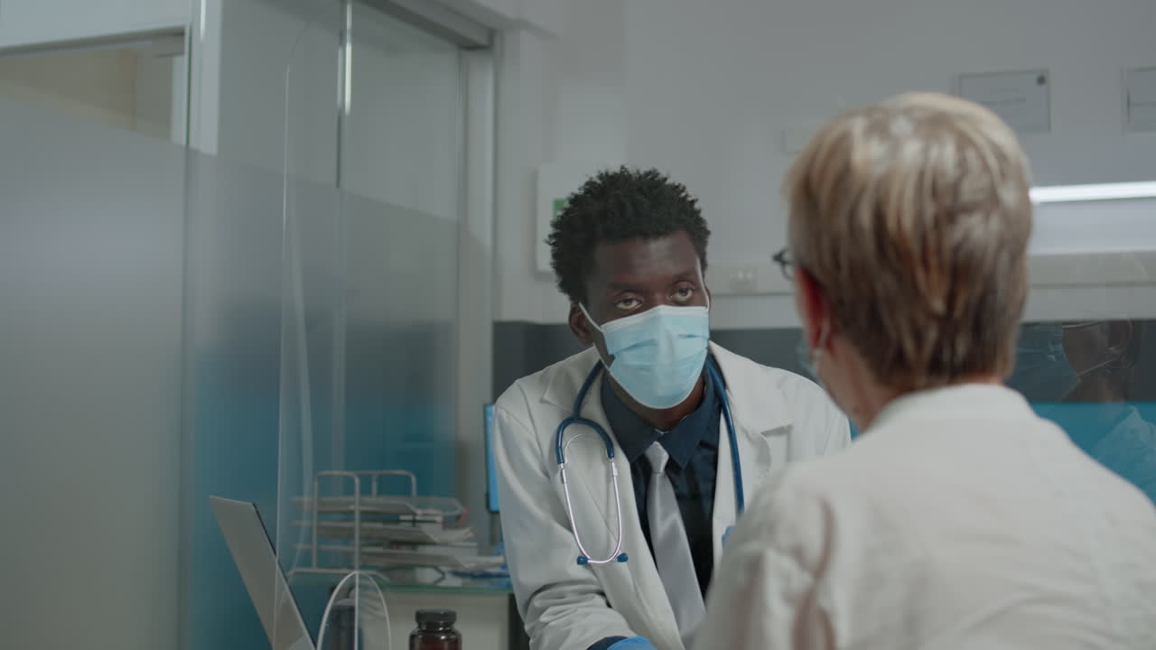 Adult medic discussing medical treatment
