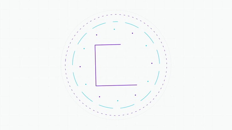 Abstract Geometric Animation of Rotating Square and Circular Path