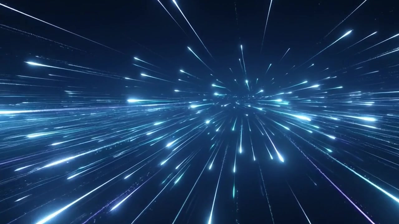 Abstract Motion Background with Glowing Blue Light Streaks