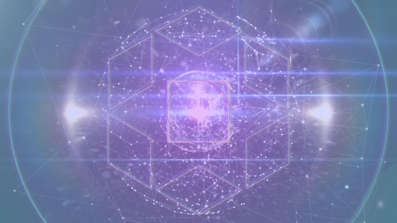 animación de puntos brillantes en un círculo