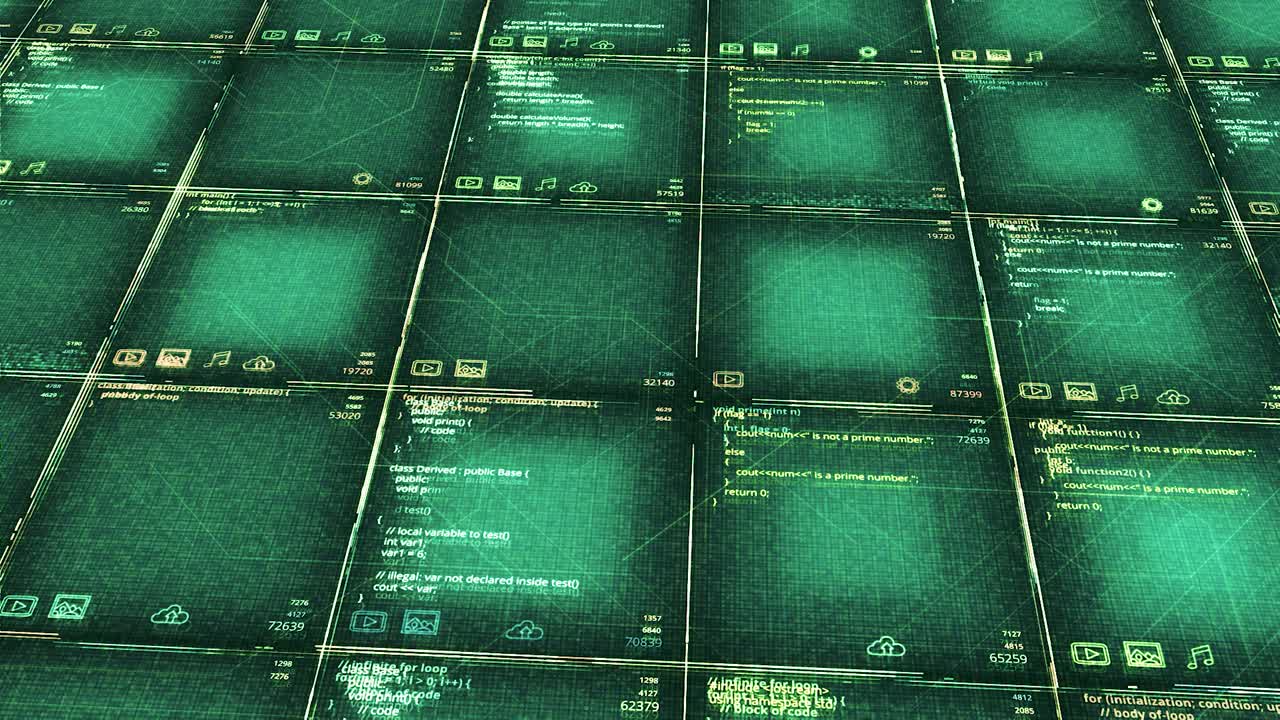 Digital Grid of Programming Code