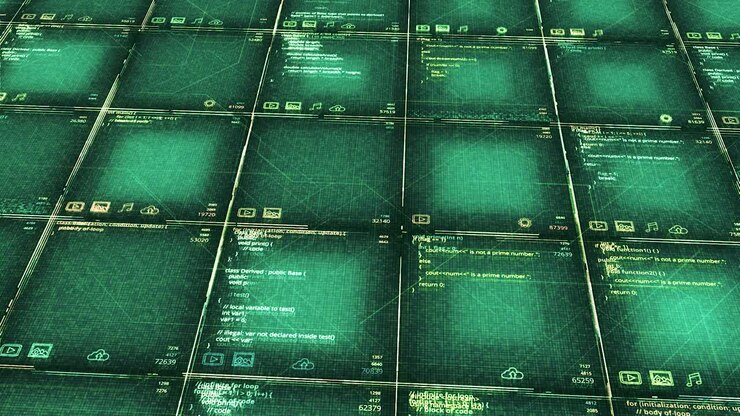 Digital Grid of Programming Code