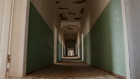 abandoned corridor in a desert town