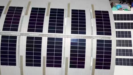 Aerial-View-of-Solar-Panels-on-Modern-Building-Roof