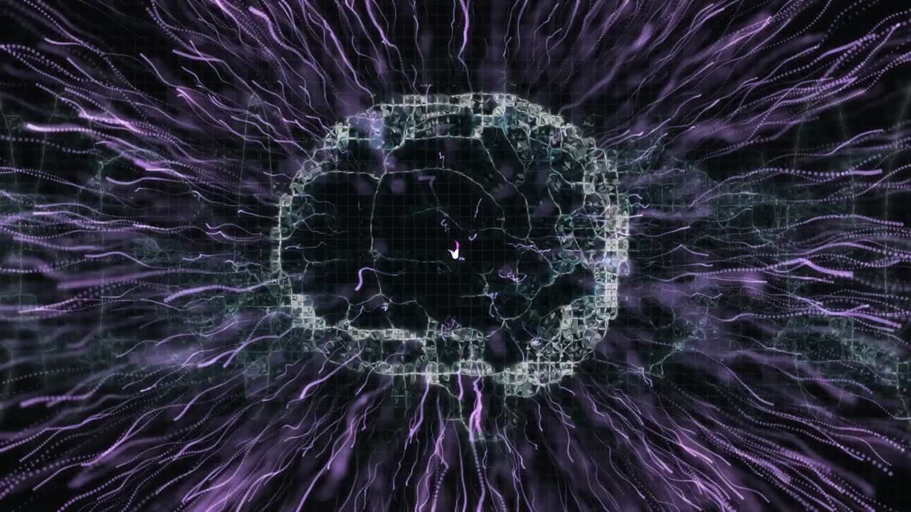 animación del cerebro humano girando sobre un fondo negro