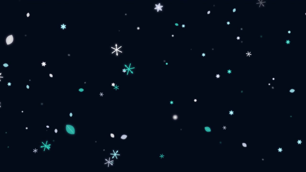Animated Snowflakes Falling Against a Dark Background