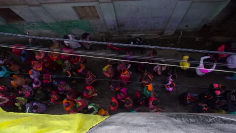 People dancing in Visarjan in Ganesh Festival of India. In Ganesh festival people say good bye to lord ganesha for next year. People celebrating ganesh festival with colors and joy