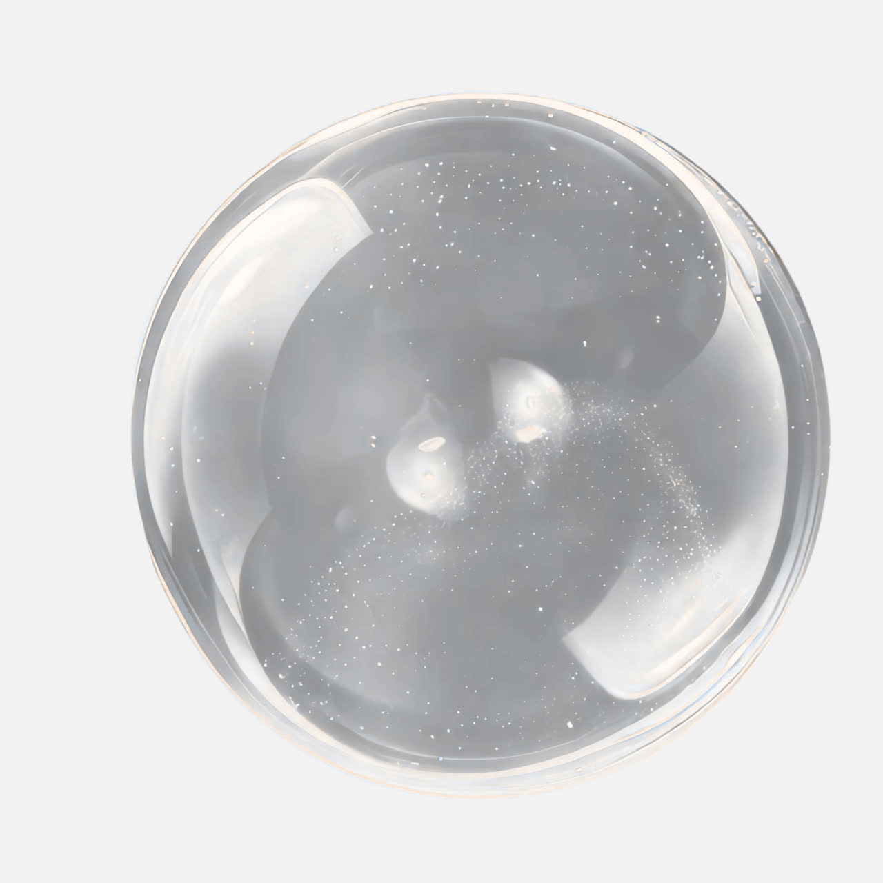 Cosmic bubble with starry reflections animation isolated asset, transparent 4K video, alpha channel