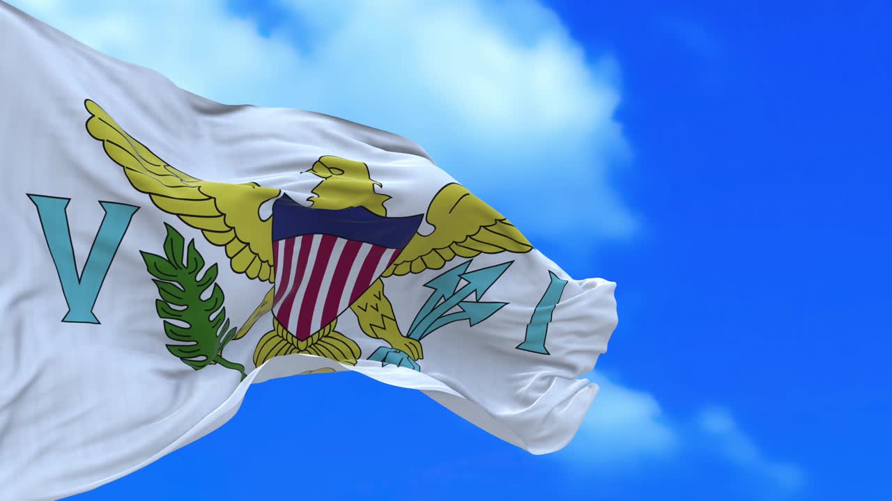 Loop continuo della bandiera delle Isole Vergini Americane.