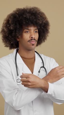 doctor with afro hair and stethoscope