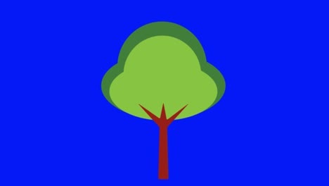 animation of a tree icon on a blue screen