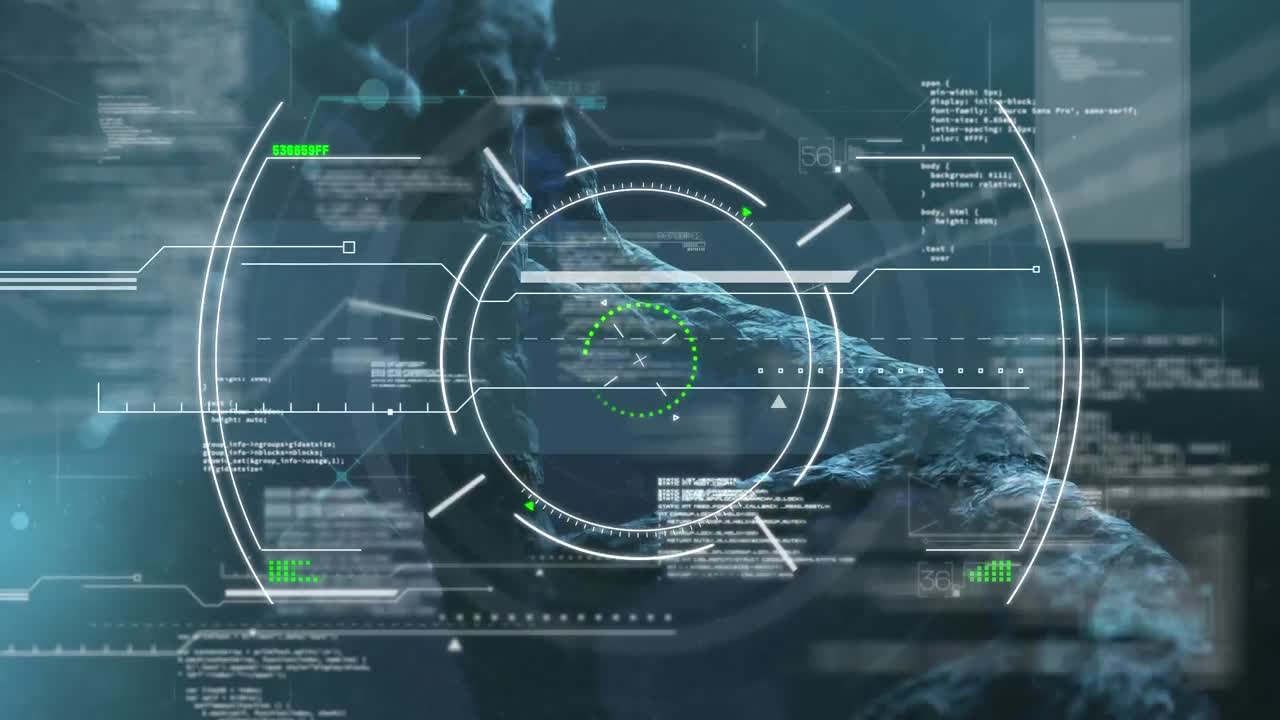 Animation of diverse data over dna chain on navy background