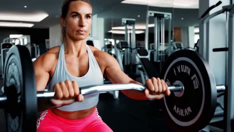 mujer trabajando en un gimnasio