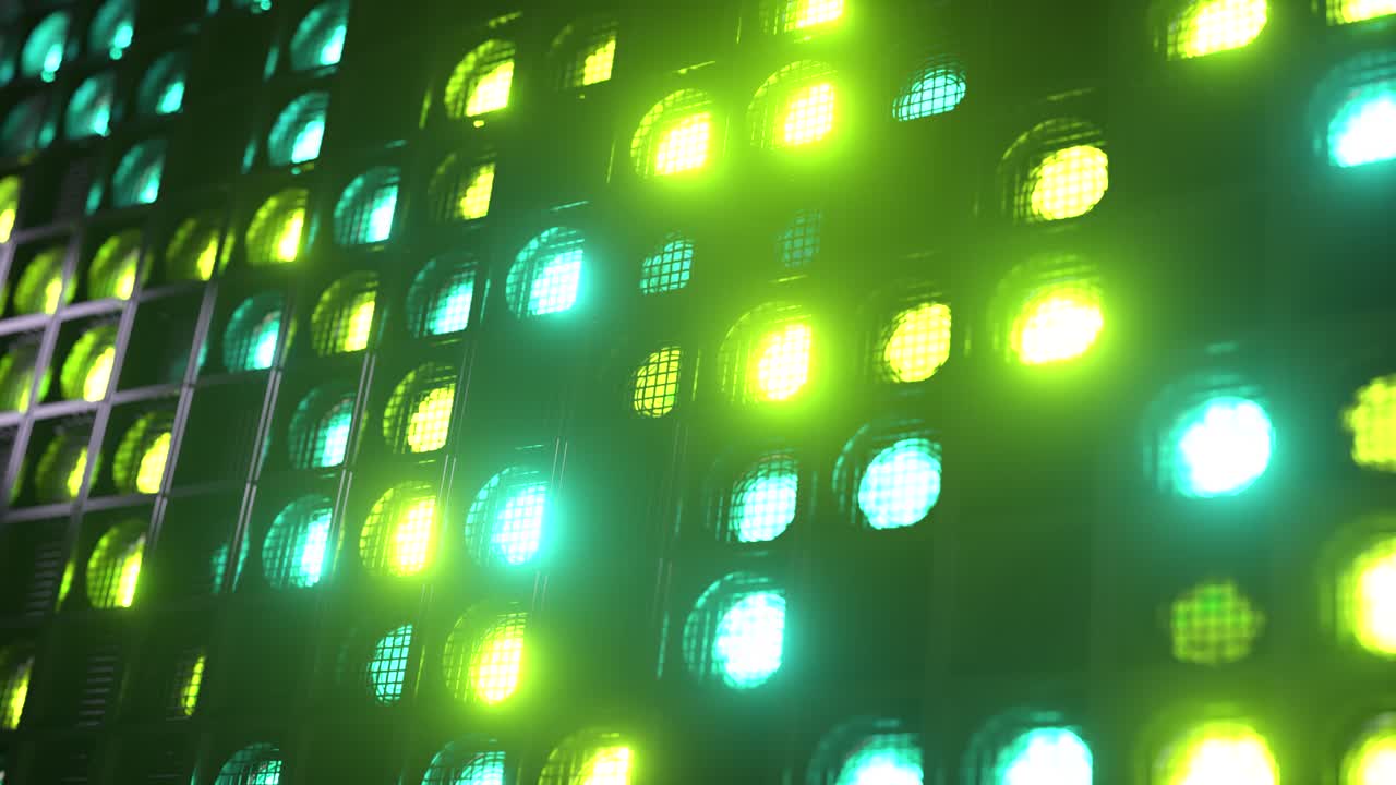 추상적인 반이는 led 조명 그리드