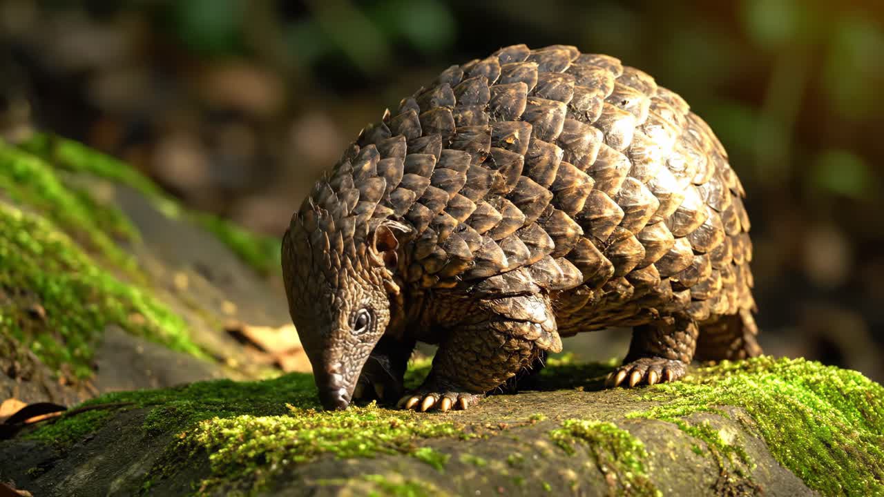 Pangolin on Mossy Rock