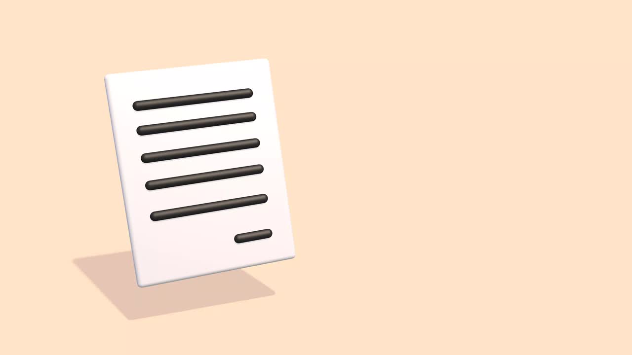 animación en 3d de la firma del contrato.