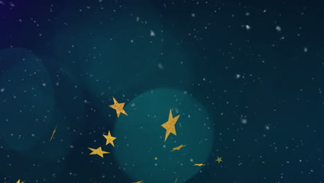 animation of stars floating over light spots on black background