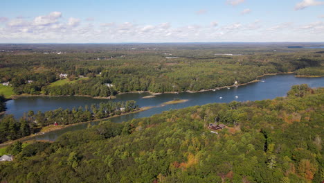 drone ascent showing the river phippsburg