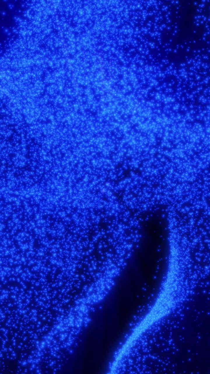 추상적인 빛나는 파란색 입자