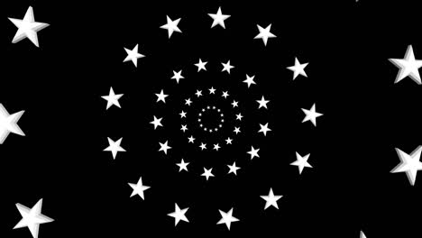 círculos giratorios de estrellas en bucle en alfa